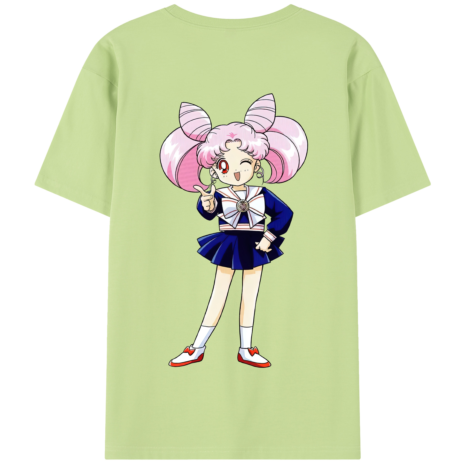（画像用） 美少女戦士セーラームーン ちびうさ Sailor Moon Chibiusa Tsukino Usagi Small Lady Serenity 綿100％半袖Tシャツ（背面プリント）